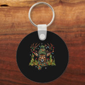 Camo Hunting Reindeer Deer Xmas Lights Christmas H Schlüsselanhänger (Vorderseite)