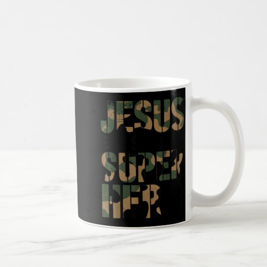 Camo Jesus Is My Superhero Toddler Boys Camouflage Kaffeetasse (Rechts)