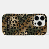 Camo Leopard Print Monogrammed Case-Mate iPhone Hülle (Rückseite (Horizontal))