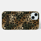 Camo Leopard Print Monogrammed Case-Mate iPhone Hülle (Rückseite (Horizontal))