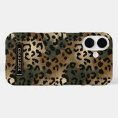Camo Leopard Print Monogrammed Case-Mate iPhone Hülle (Rückseite (Horizontal))