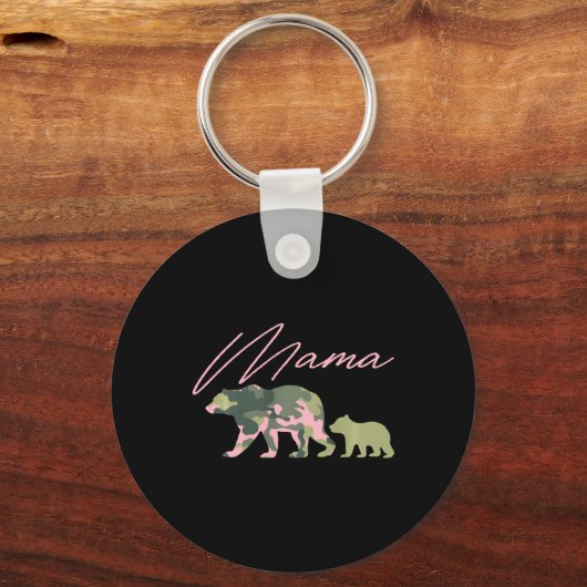 Camo Mama Bear Shirt, Mama Bear And Cub, Mom Of 1, Schlüsselanhänger (Vorderseite)