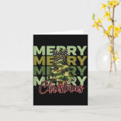 Camo Merry Christmas Camouflage Christmas Tree Coq Karte (Gelbe Blume)