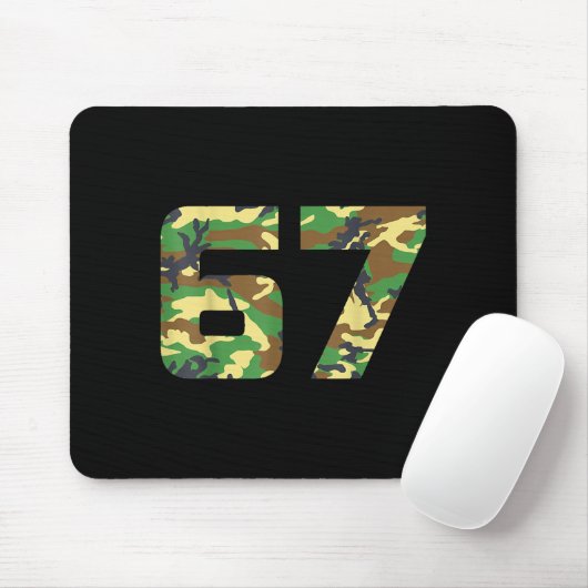 Camo Number 6 7 Funny Meme Costume Six Seven Hunte Mousepad (Mit Mouse)