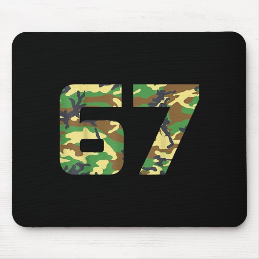 Camo Number 6 7 Funny Meme Costume Six Seven Hunte Mousepad (Vorne)