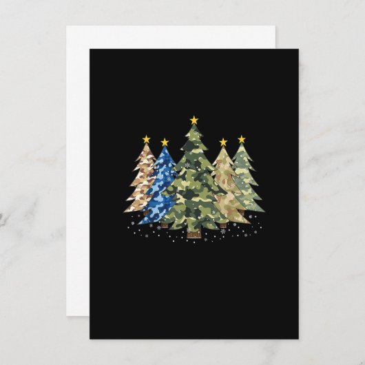 Camo Print Christmas Trees with Tarnung Print X Einladung (Vorne/Hinten)