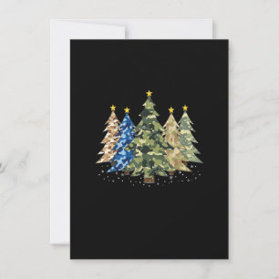 Camo Print Christmas Trees with Tarnung Print X Einladung