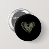 Camo Print Heart Valentines Day Button (Vorne & Hinten)