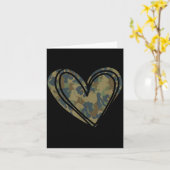 Camo Print Heart Valentines Day Karte (Gelbe Blume)