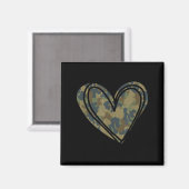 Camo Print Heart Valentines Day Magnet (Vorderseite/Rückseite)