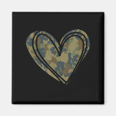 Camo Print Heart Valentines Day  Magnet (Vorne)