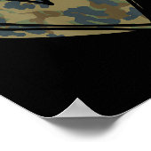 Camo Print Heart Valentines Day  Poster (Ecke)