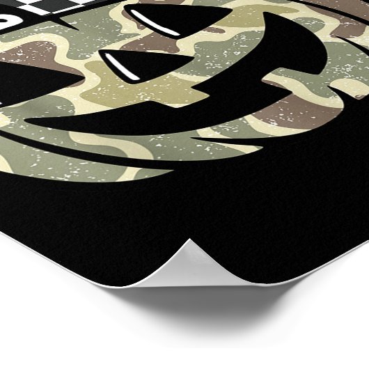 Camo Pumpkin Jack O Lantern Face Camouflage Hallow Poster (Ecke)