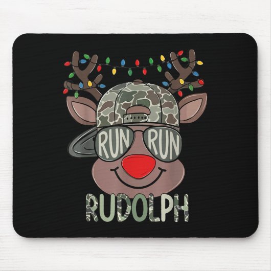 Camo Reindeer Hat Ball Cap Christmas Boy Cute Xmas Mousepad (Vorne)