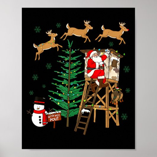 Camo Santa Christmas Deer Hunting Camouflage Hunte Poster (Vorne)