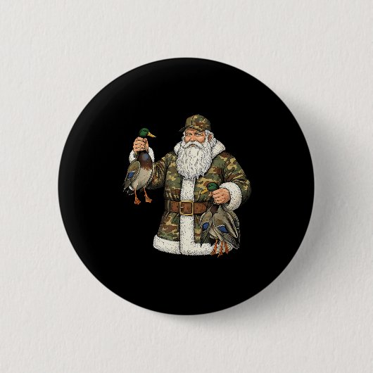 Camo Santa Mallard Duck Hunting Christmas Hunter G Button (Vorderseite)