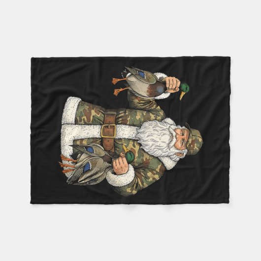 Camo Santa Mallard Duck Hunting Christmas Hunter G Fleecedecke (Vorderseite (Horizontal))