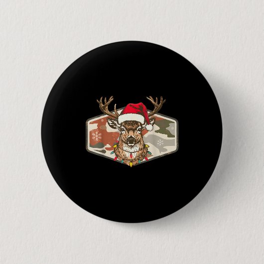Camo Southern Local Boy Christmas Deer Hunting Xma Button (Vorderseite)