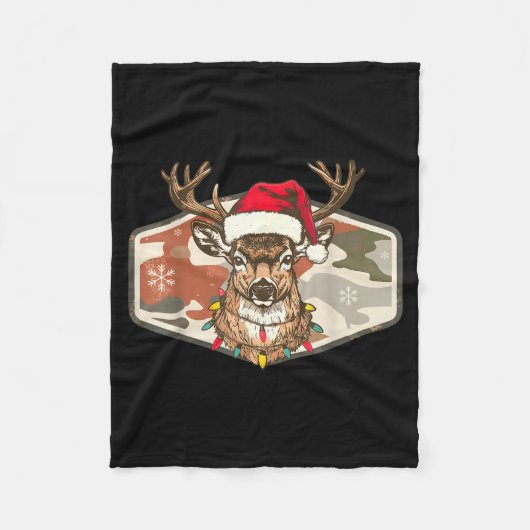 Camo Southern Local Boy Christmas Deer Hunting Xma Fleecedecke (Vorderseite)