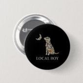 Camo Southern Local Boy Duck Hunting Black Lab Out Button (Vorne & Hinten)