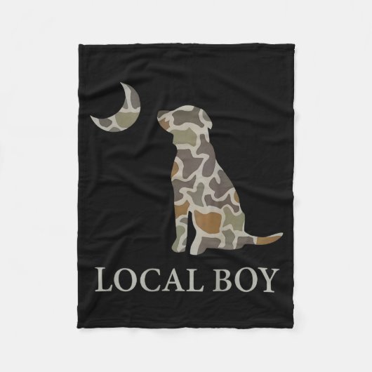 Camo Southern Local Boy Duck Hunting Black Lab Out Fleecedecke (Vorderseite)