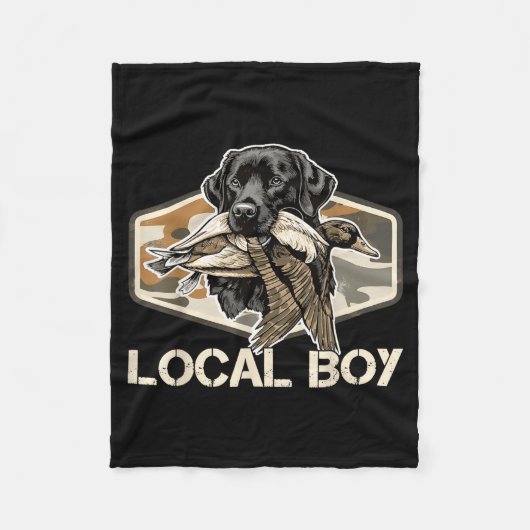 Camo Southern Local Boy Duck Hunting Black Lab Out Fleecedecke (Vorderseite)