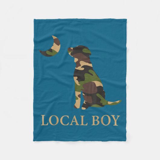 Camo Southern Local Boy Duck Hunting Black Lab Out Fleecedecke (Vorderseite)