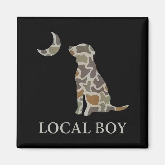 Camo Southern Local Boy Duck Hunting Black Lab Out Magnet (Vorne)
