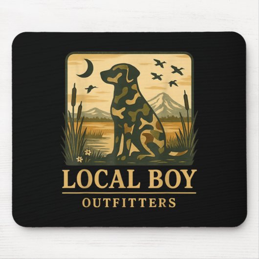 Camo Southern Local Boy Duck Hunting Black Lab Out Mousepad (Vorne)