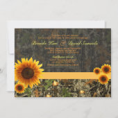 Camo Sunflowers Wedding Invitation Einladung (Vorderseite)