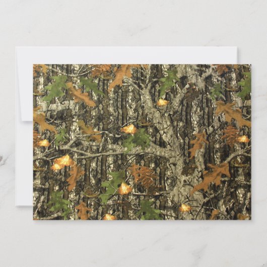 Camo Sunflowers Wedding Invitation Einladung (Rückseite)