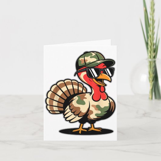 Camo Turkey Day Hunting Fall Thanksgiving Karte (Vorderseite)
