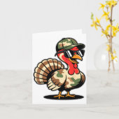 Camo Turkey Day Hunting Fall Thanksgiving Karte (Gelbe Blume)