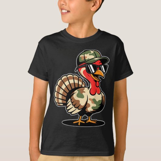 Camo Turkey Day Hunting Fall Thanksgiving  T-Shirt (Vorderseite)