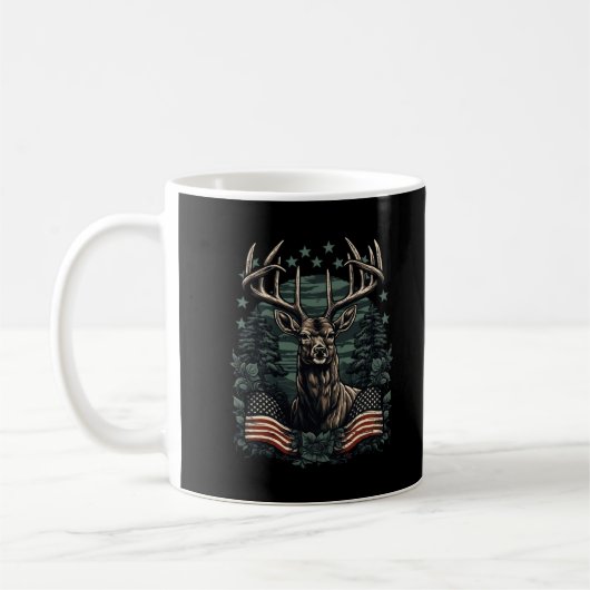 Camoflage American Flag Antlers Deejagd Long Kaffeetasse (Links)
