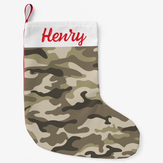 Camoflauge Christmas Stocking - Personalized Name Kleiner Weihnachtsstrumpf (Vorderseite)
