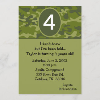 Camoflauge Geburtstags-Einladungen Einladung
