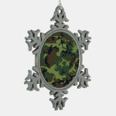 CAMOFLAUGE PATTERN SCHNEEFLOCKEN Zinn-Ornament (Links)