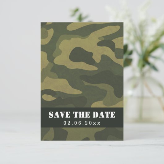 Camoflauge Save The Date (Stehend Vorderseite)