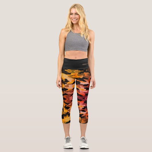 Camoflorange Capri Leggings (Vorderseite)