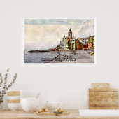Camogli Beach, ln Poster (Küche)