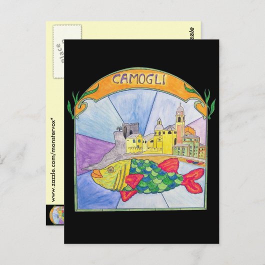 Camogli Fish Postkarte (Vorne/Hinten)