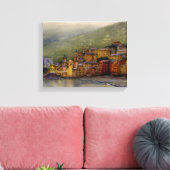 Camogli, Italien Aquarellmalerei umhüllt Leinwanddruck (Insitu (Wohnzimmer))