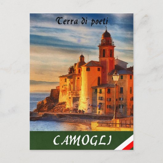 Camogli-Travel Poster Postkarte (Vorderseite)