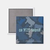 CaMOOflage Kuh-Collage in blau Magnet (Vorderseite/Rückseite)