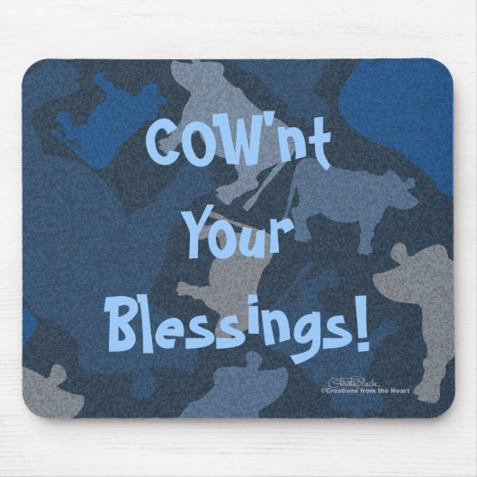 CaMOOflage Kuh-Collage in blau Mousepad (Vorne)