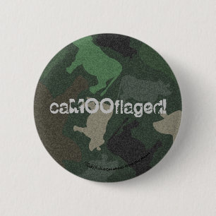 CaMOOflage Kuh Collage in grün Button