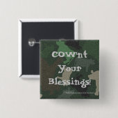 CaMOOflage Kuh Collage in grün Button (Vorne & Hinten)