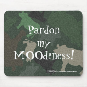 CaMOOflage Kuh Collage in grün Mousepad