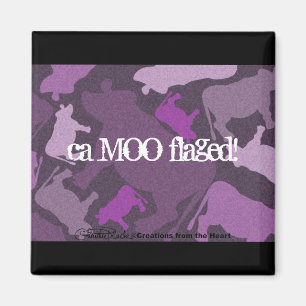 CaMOOflage Kuh Collage in Lila Magnet